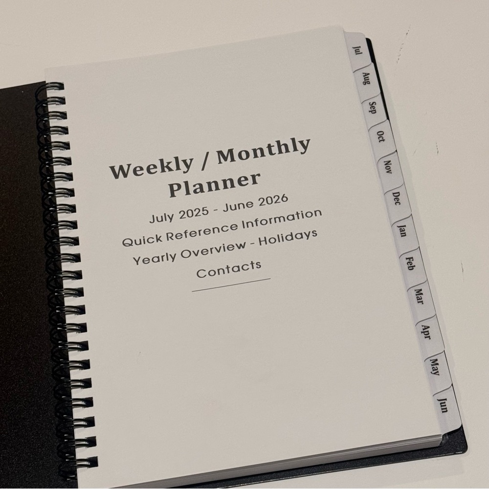 🌴 FREE Black and White Weekly Monthly Planner